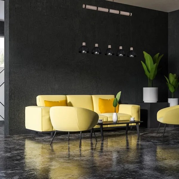 Luster na lanku ERIK 5xE27/60W/230V hnedá/čierna