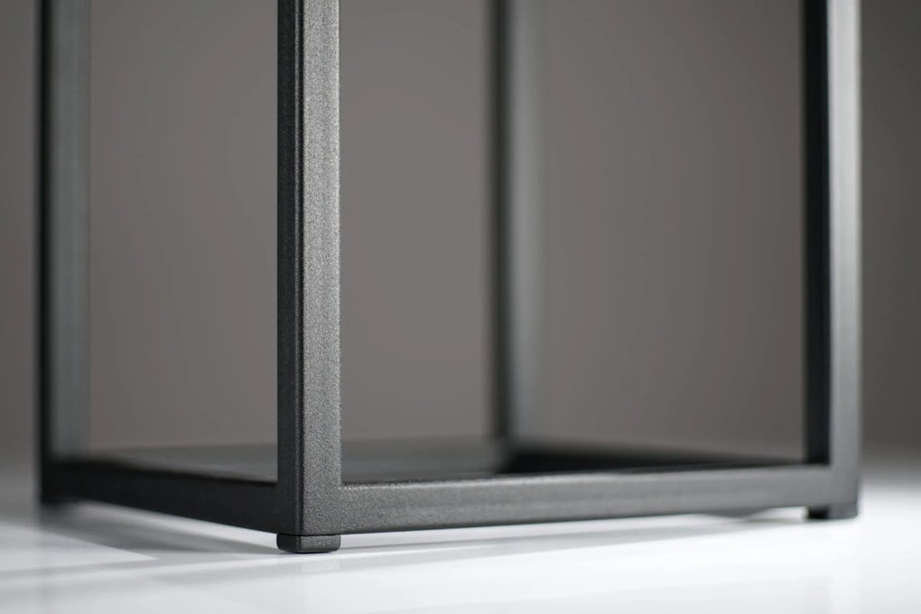 Čierny minimalistický kovový kvetináč 22X22X50 cm