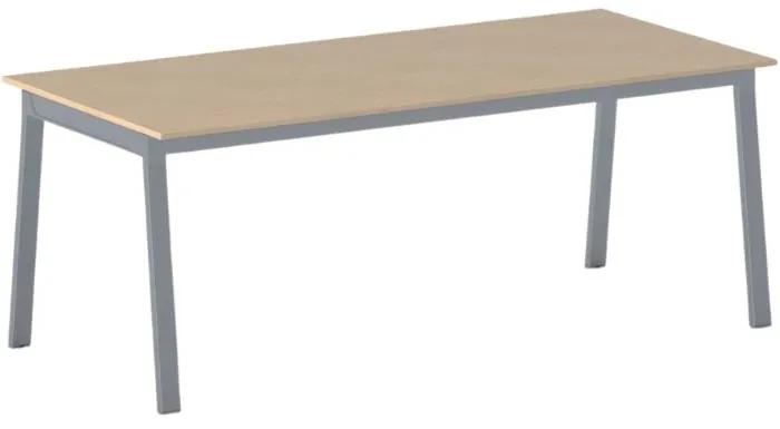 Kancelársky pracovný stôl PRIMO BASIC, sivostrieborná podnož, 2000 x 900 mm, orech
