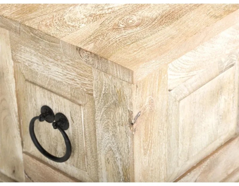 furniture-nabytek.cz - Masívna truhlica Patina z mangového dreva, lakovaná, prírodná farba – 80×45×50 cm