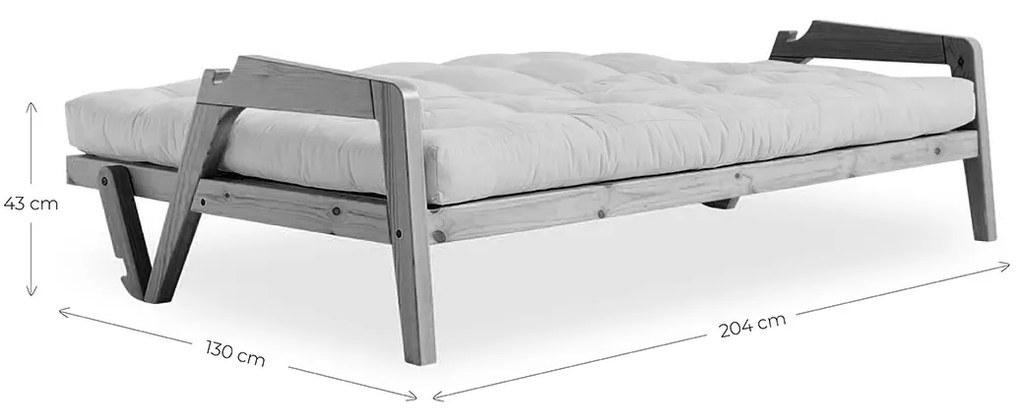 Variabilná pohovka Grab Clear lacquered/Bordeaux 93 × 204 × 90 cm