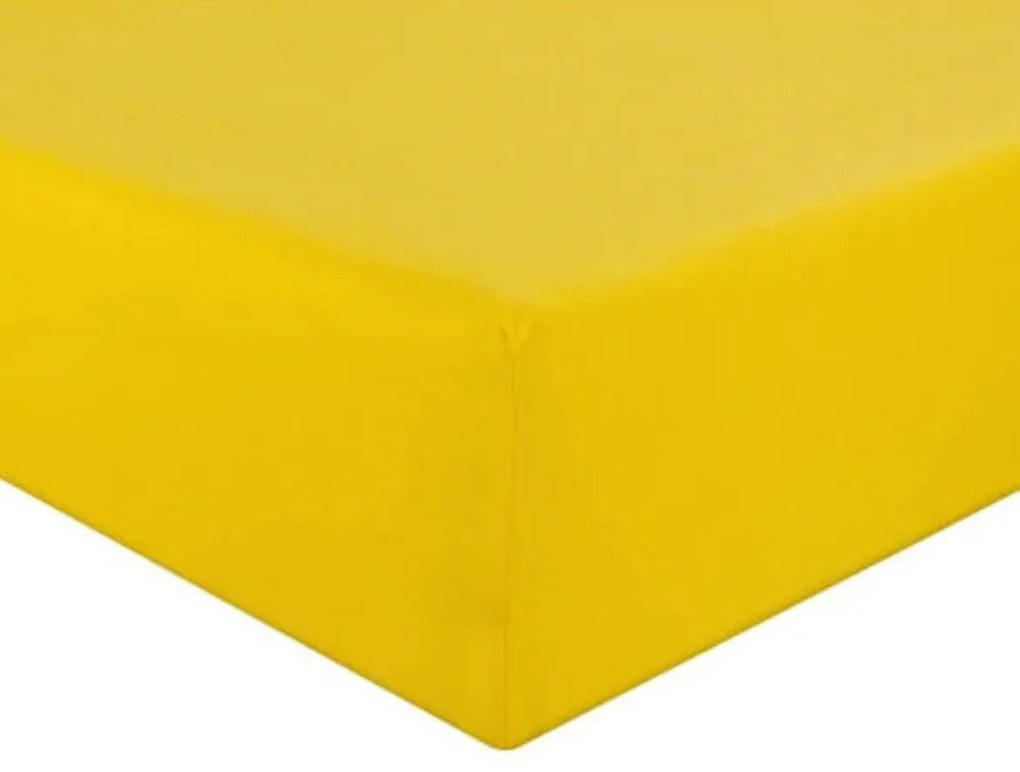 Posteľná plachta jersey žltá - 180x200cm