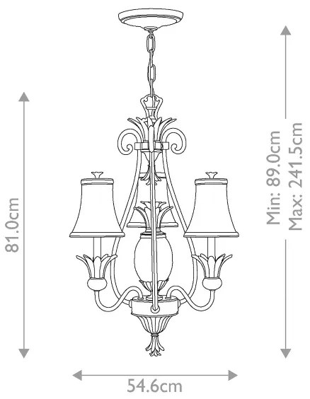 Hinkley HK-PLANT3-PZ - Luster na reťazi PLANTATION 4xE14/40W/230V bronzová