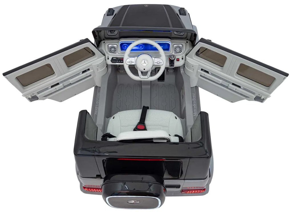 Detské autíčko s elektrickým pohonom 4x4 Mercedes Benz EQG - strieborné
