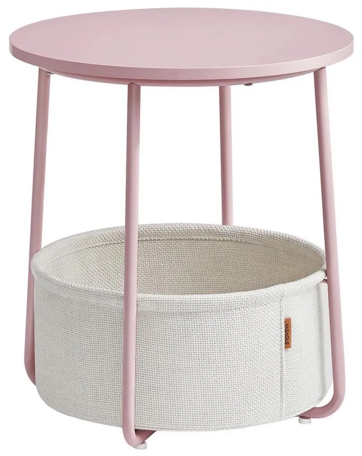 Odkladací stolík NOIRA ružová/biela