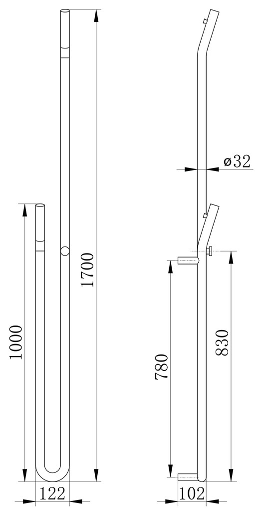 Sapho Sapho, DUOPASSO elektrický sušiak uterákov s časovačem, 122x1700mm, 45 W, zlato mat, ER830