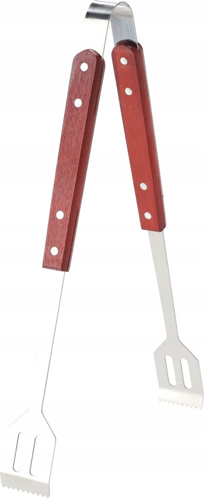 CH 3-dielna sada grilovacieho náradia -lopatka, kliešte, vidlička - červená