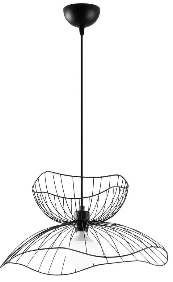 Čierne závesné svietidlo s kovovým tienidlom ø 50 cm Farac – Opviq lights
