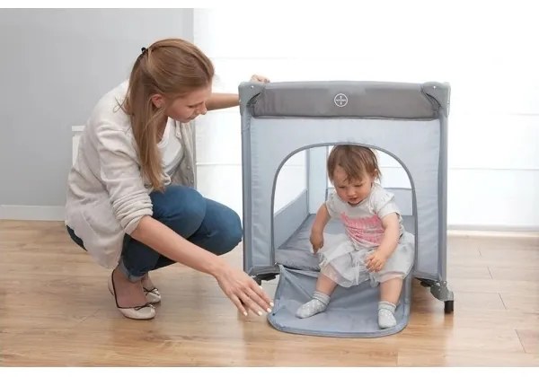 Lionelo - Cestovná postieľka STEFI sivá