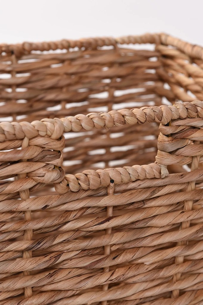 Sada 2 policových boxov KIRA, vodný hyacint, výška 20 cm, natur