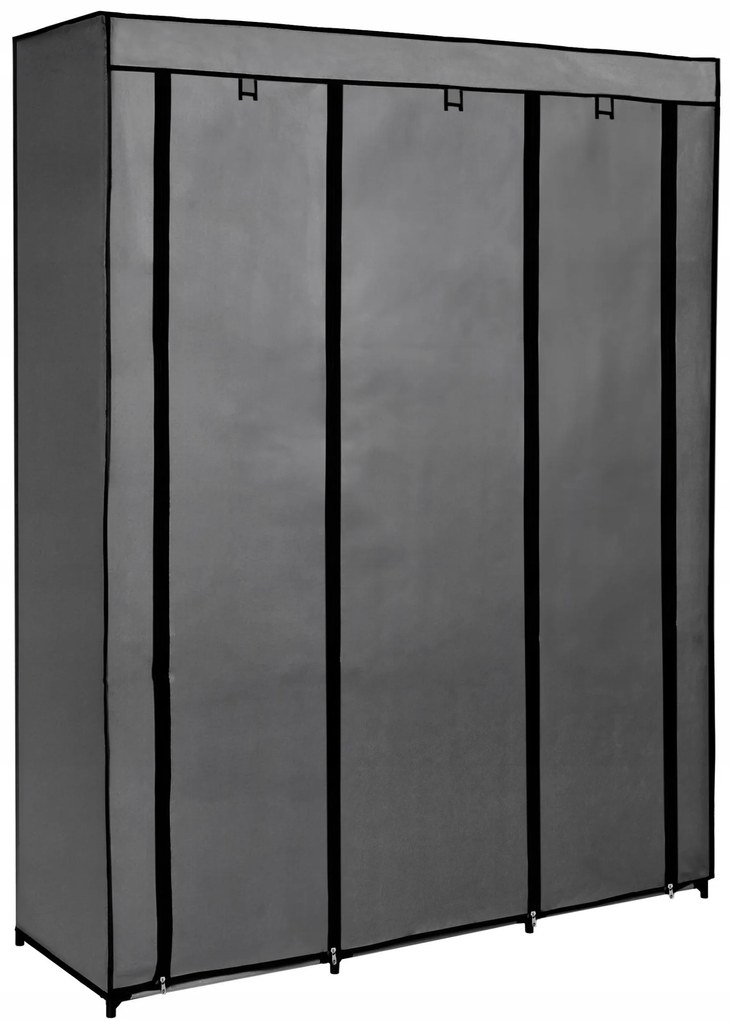 Látková šatníková skriňa s 10 policami MIRA MAXI antracitová