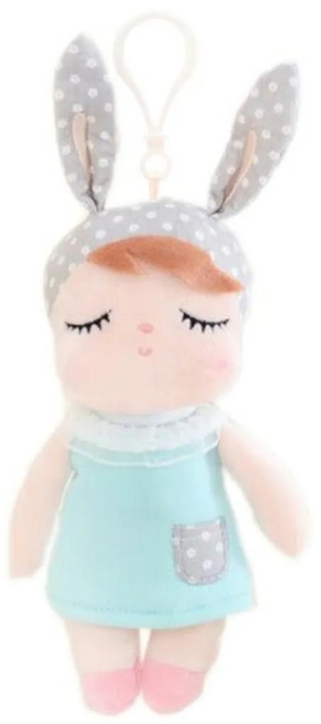 Mini handrová bábika Metoo s uškami a klipom, mätové šaticky, 19cm 20cm