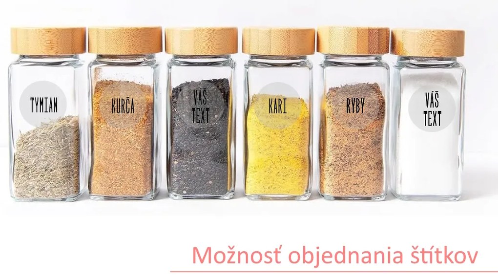 usporadejto.cz Sada 12ks koreničiek hranatých s bambusovým viečkom DECOR 120 ml