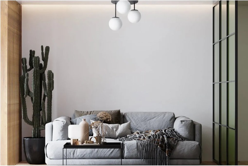 Stropné svietidlo Florence, 3x biele sklenené tienidlo, b, o