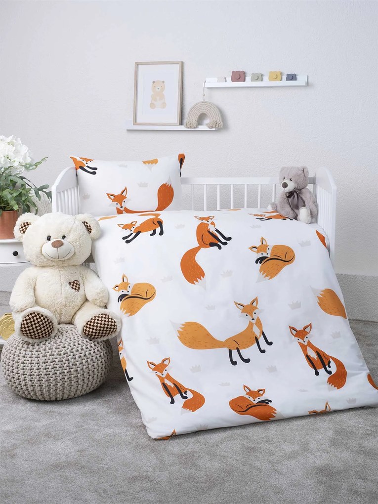 Bavlnené obliečky Renforce do postieľky – Líšky 02