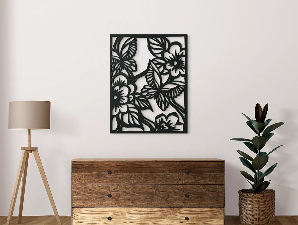 drevko Elegantný obraz Motýlia záhrada Rozmer obrazu: 41,5 x 32,5 cm, Farba dekorácie: Čierna