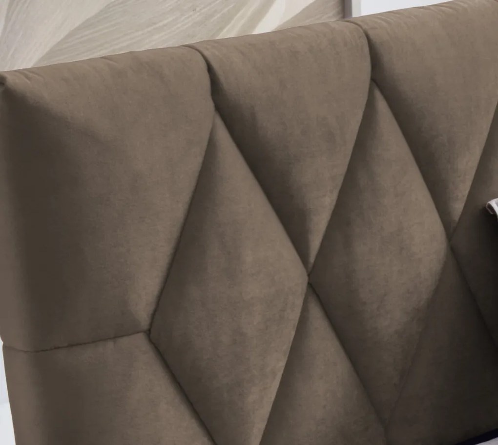 Posteľ Reve 160x200 cm, svetlo hnedá látka