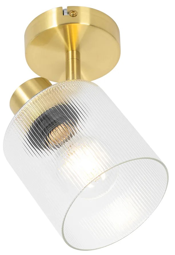 Art Deco stropné bodové svetlo zlaté so sklom nastaviteľné - Laura