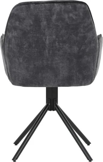 Jedálenská stolička zamatová, čierna HC-511 BK4