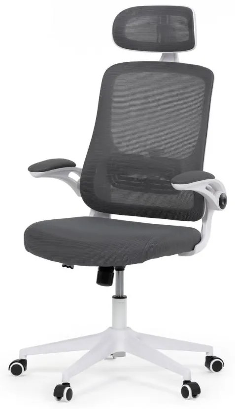 Kancelářská židle, houpací mechanismus, šedá síťovina, KA-Q843 GREY