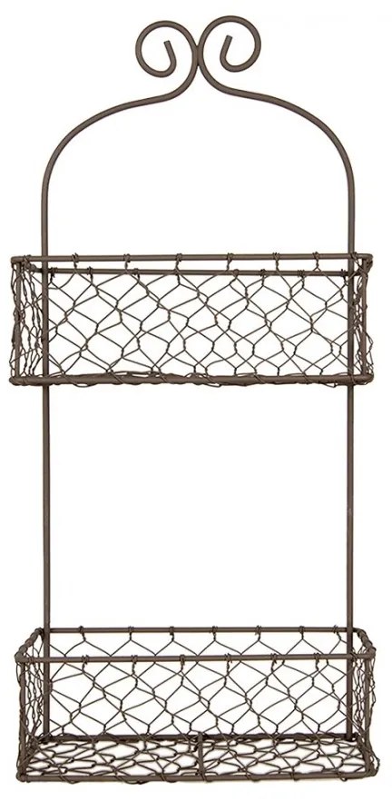 Basket Rack 20x12x45 Cm Brown Metal - 20*12*45 cm