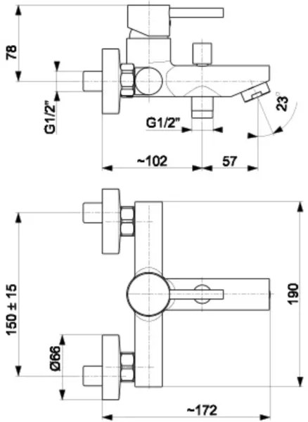 KFA Armatura 5824-010-81 - Vaňová batéria NEDA mosadz/matná čierna