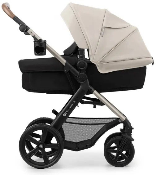 KINDERKRAFT-Kombinovaný kočík 3v1 MOOV 2 Moonlight grey + autosedačka MINK PRO