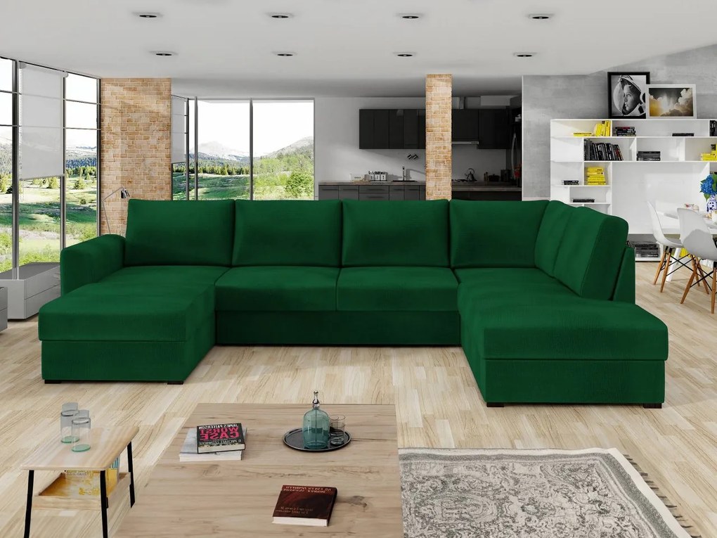 Sedacia súprava Szafran, Dostupné poťahy: ekokoža Soft 011 + Majorka 03, Strana: ľavá