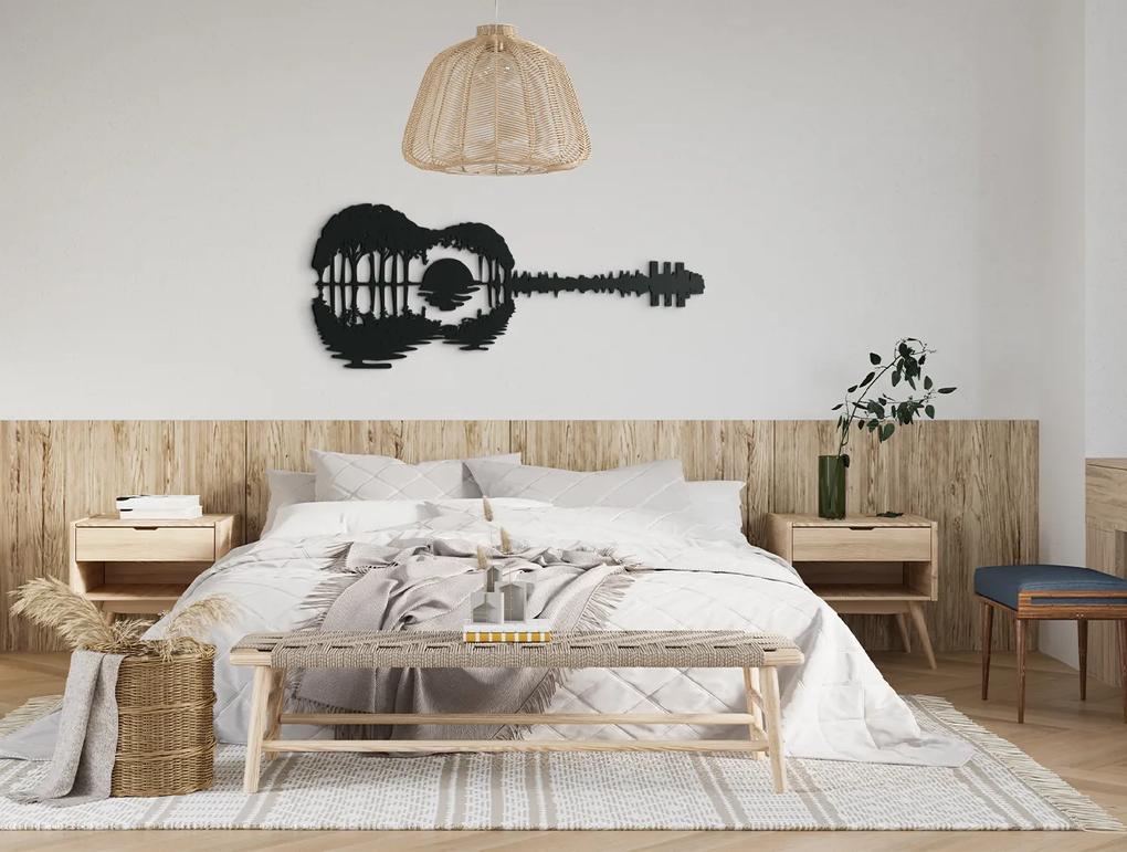 drevko Drevená nálepka na stenu Gitara