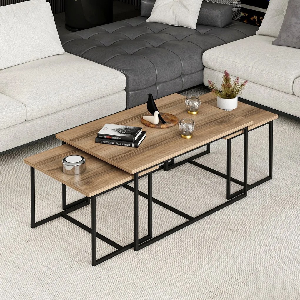 Odkladací stolík Levada Walnut, 3 ks