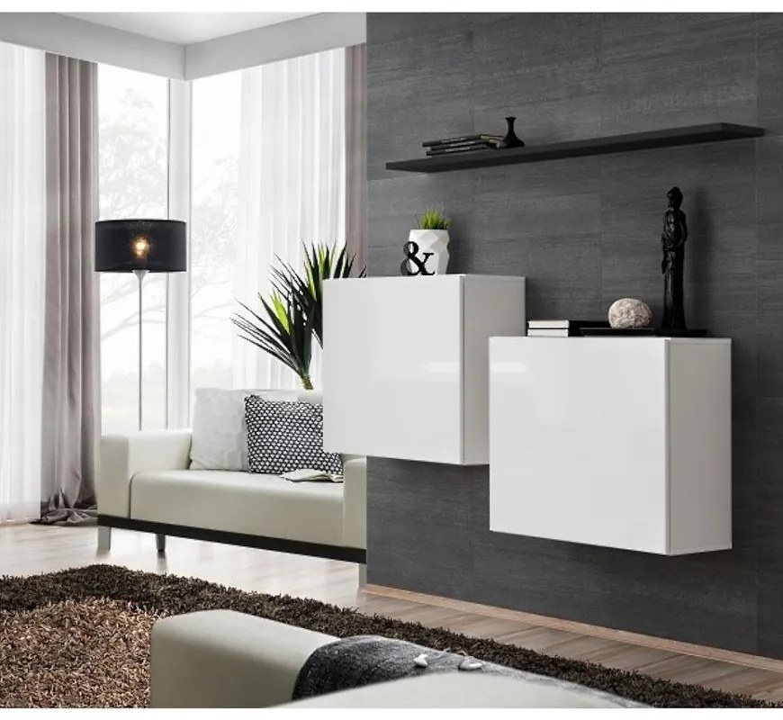 Komoda+Polička Switch Sb I Biely/Čierna