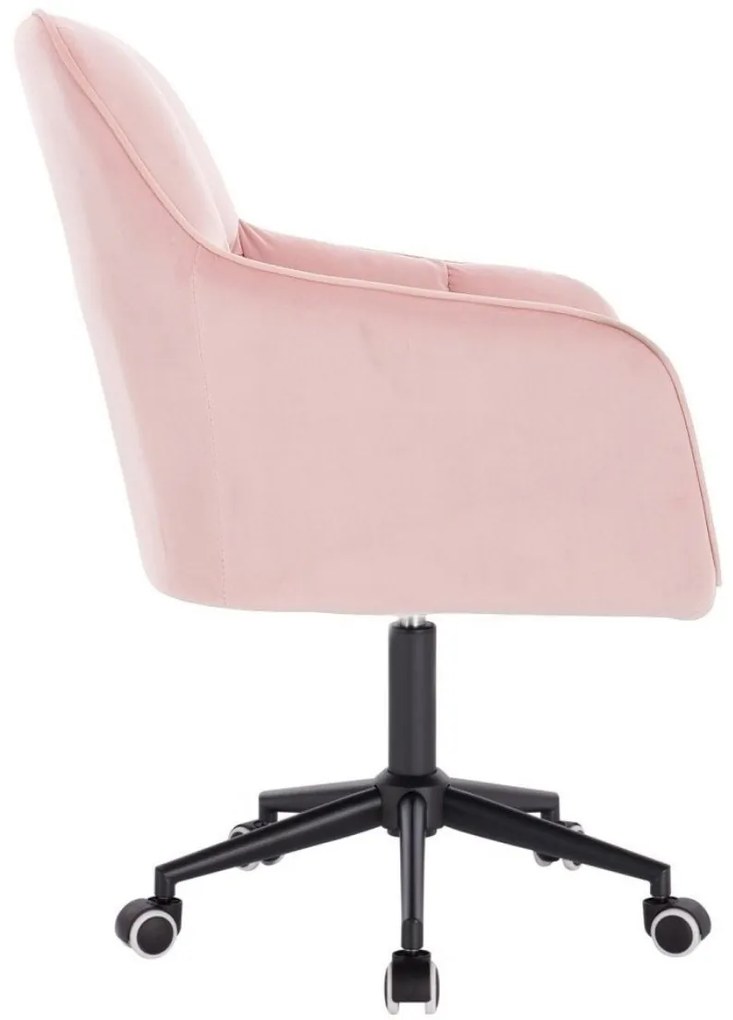 LuxuryForm DESIGN Kreslo AMALFI VELUR na čiernej podstave s kolieskami - ružové