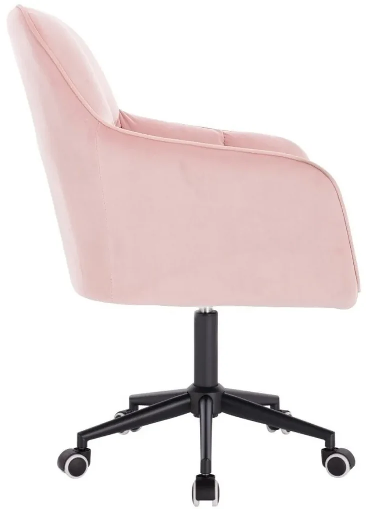 LuxuryForm DESIGN Kreslo AMALFI VELUR na čiernej podstave s kolieskami - ružové