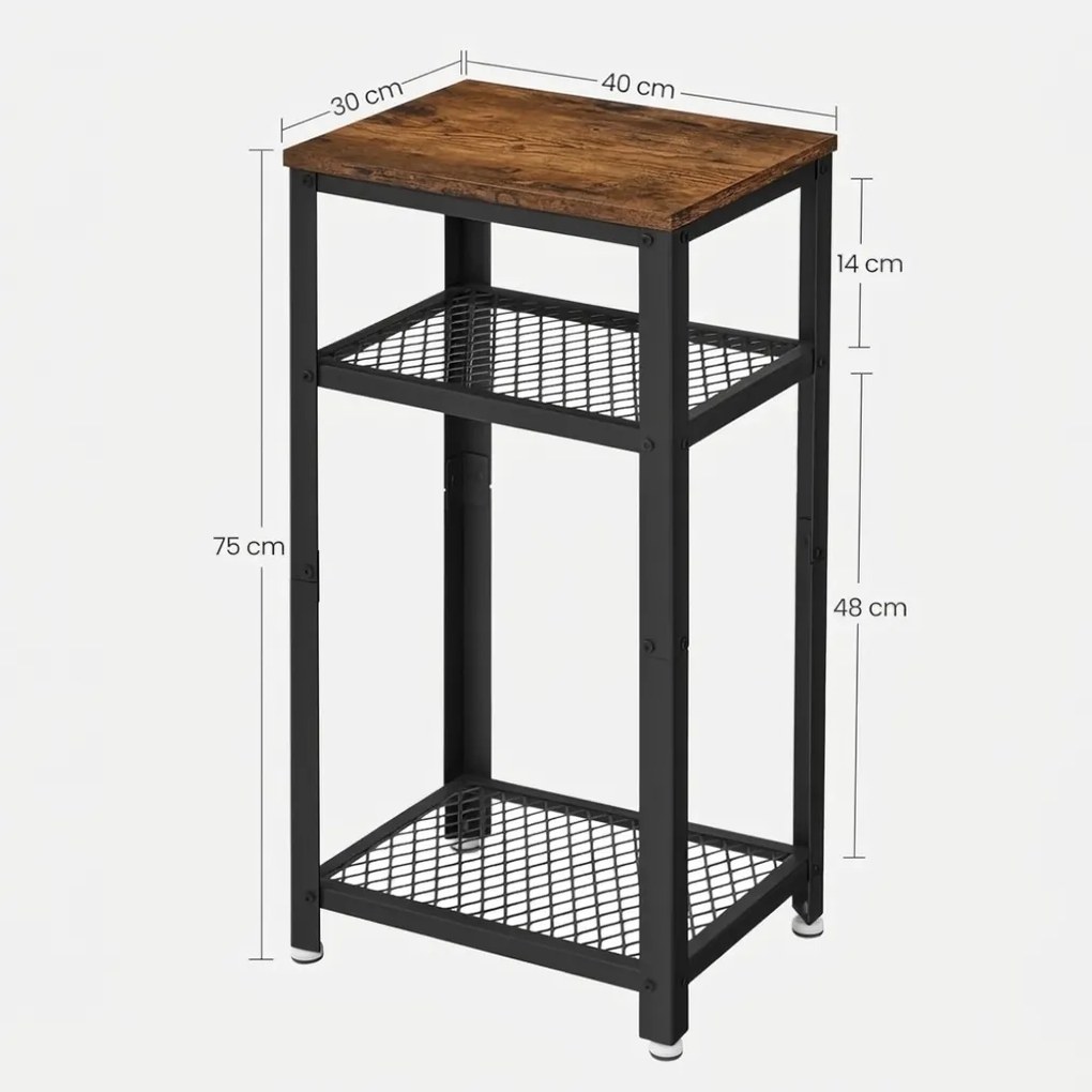 Odkladací stolík ZENVIRO 40 x 30 cm, hnedá/sivá
