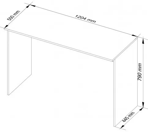 Kancelársky stôl rovný B-17 120 cm, sonoma