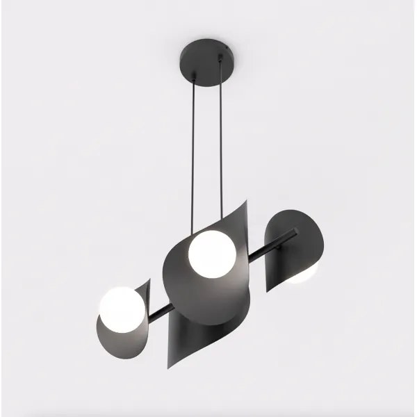 Luster na lanku ELEMENTI 4xG9/8W/230V čierny