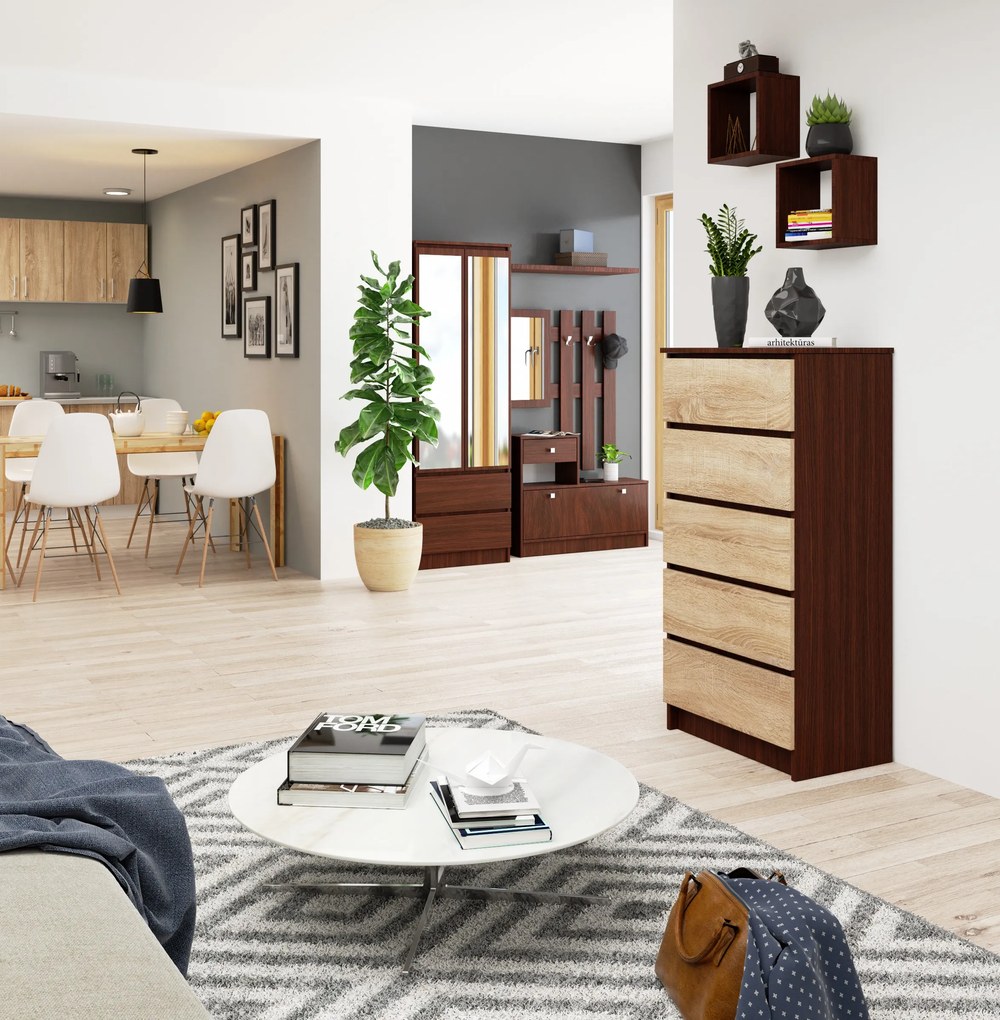 Komoda Kadir TYP3 (wenge + dub sonoma). Akcia -15%. Vlastná spoľahlivá doprava až k Vám domov. 1069046