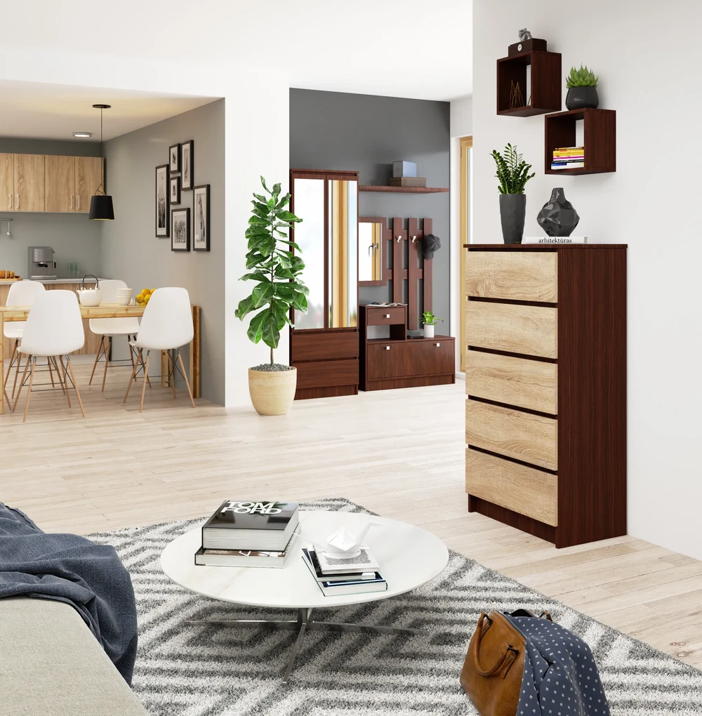 Komoda Kadir TYP3 (wenge + dub sonoma). Akcia -15%. Vlastná spoľahlivá doprava až k Vám domov. 1069046