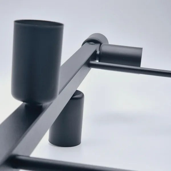 Luster na tyči ASTRID 8xE27/60W/230V čierna