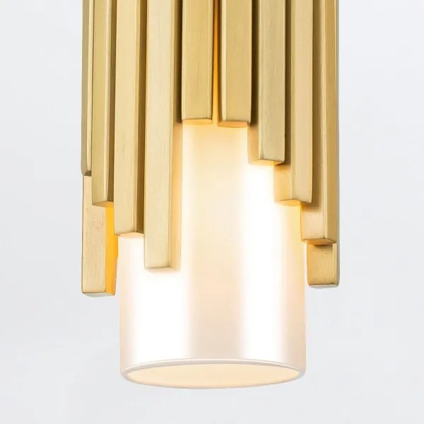 Elstead MARVELE-MP-AB-OPAL - Stropný luster na tyči MARVELE 1xE14/40W/230V zlatý