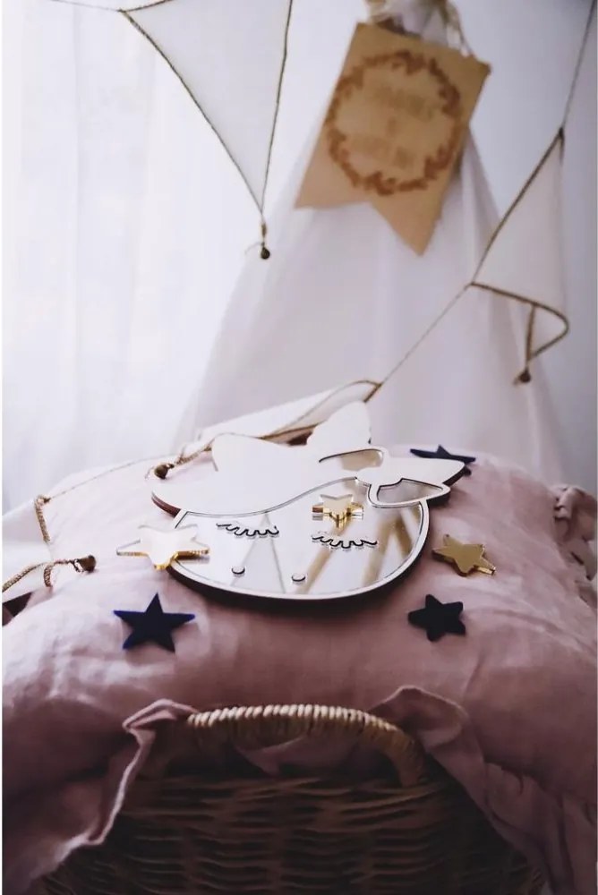 Zrkadlo Jednorožec do detskej izby – akrylové zrkadlo z dreva 30x19 cm