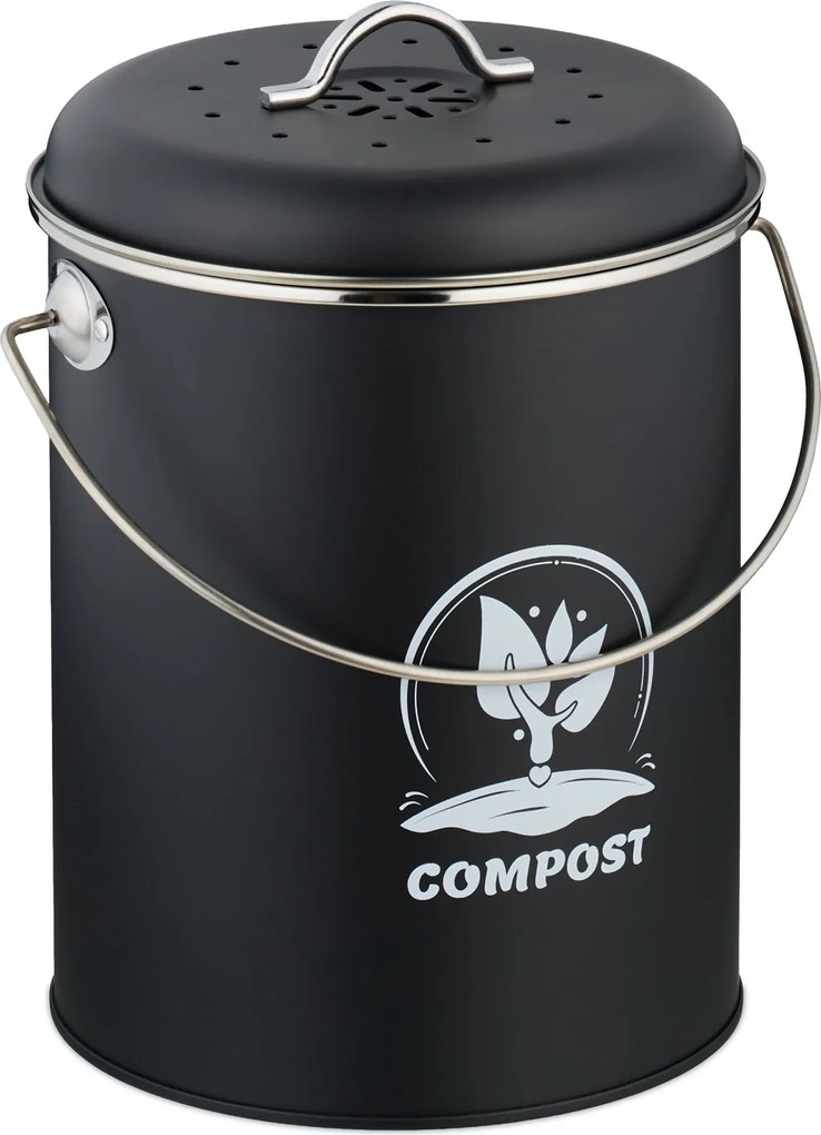 Kompostovacie vedro s filtrom na zápach 5,5l RD51222, čierna