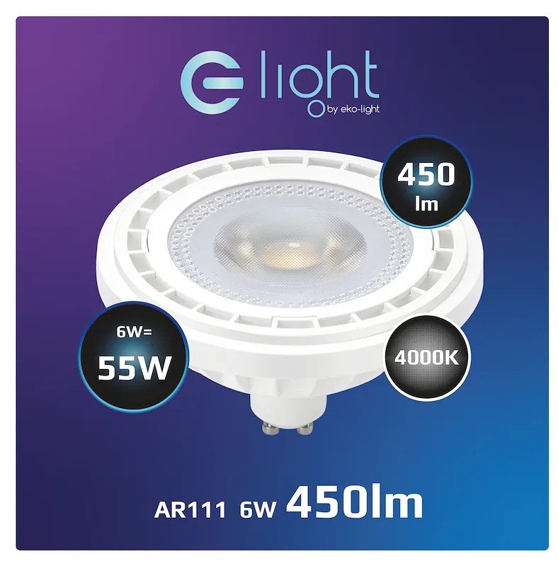 Halogénová LED žiarovka GU10 neutrálna 4000k 6w 450 lm biela
