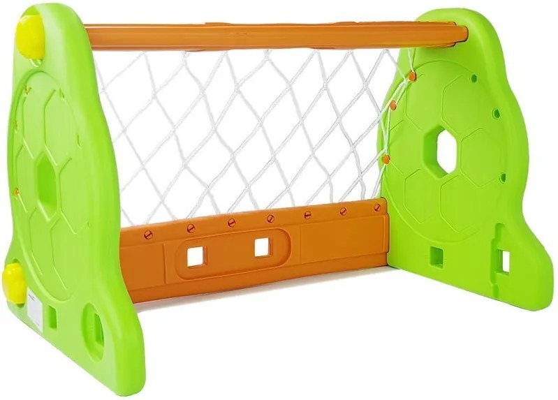 LEAN Toys Detská futbalová bránka zeleno-oranžová