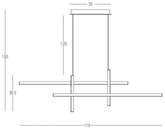 Zambelis 22022 - LED Stmievateľný luster na lanku LED/41W/230V zlatá