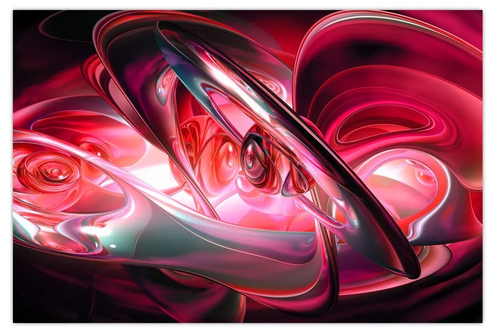 Obraz červených fraktálov (90x60 cm)