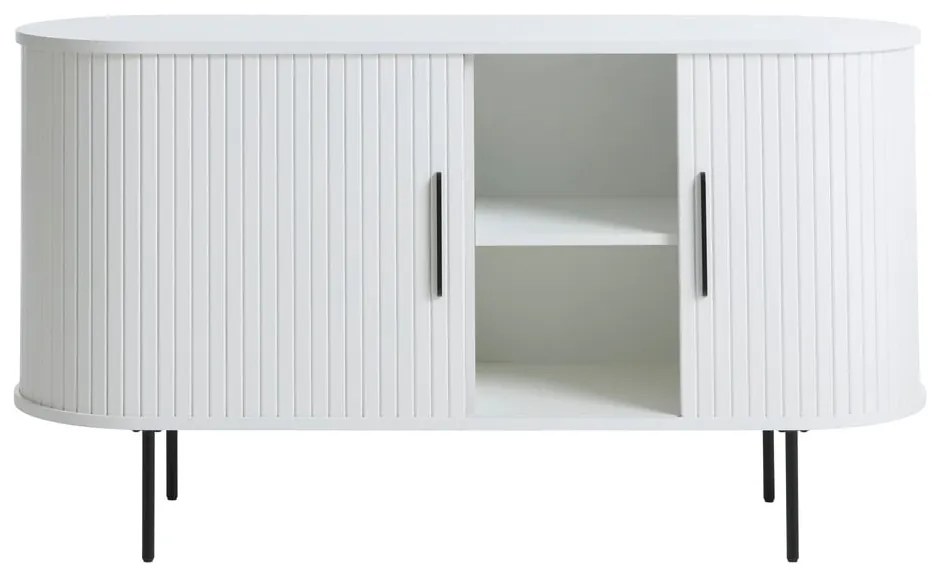 Biela komoda s posuvnými dverami 120x76x45 cm Nola – Unique Furniture