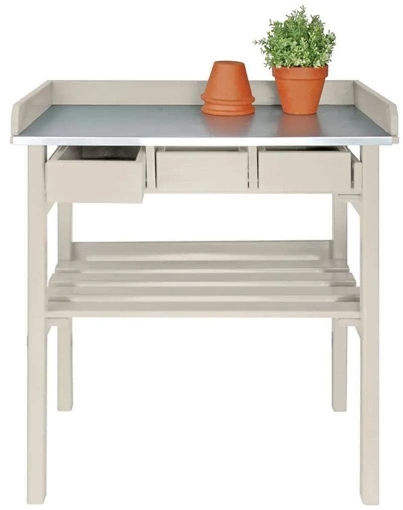 Záhradný pracovný stôl Esschert Design biely CF29W
