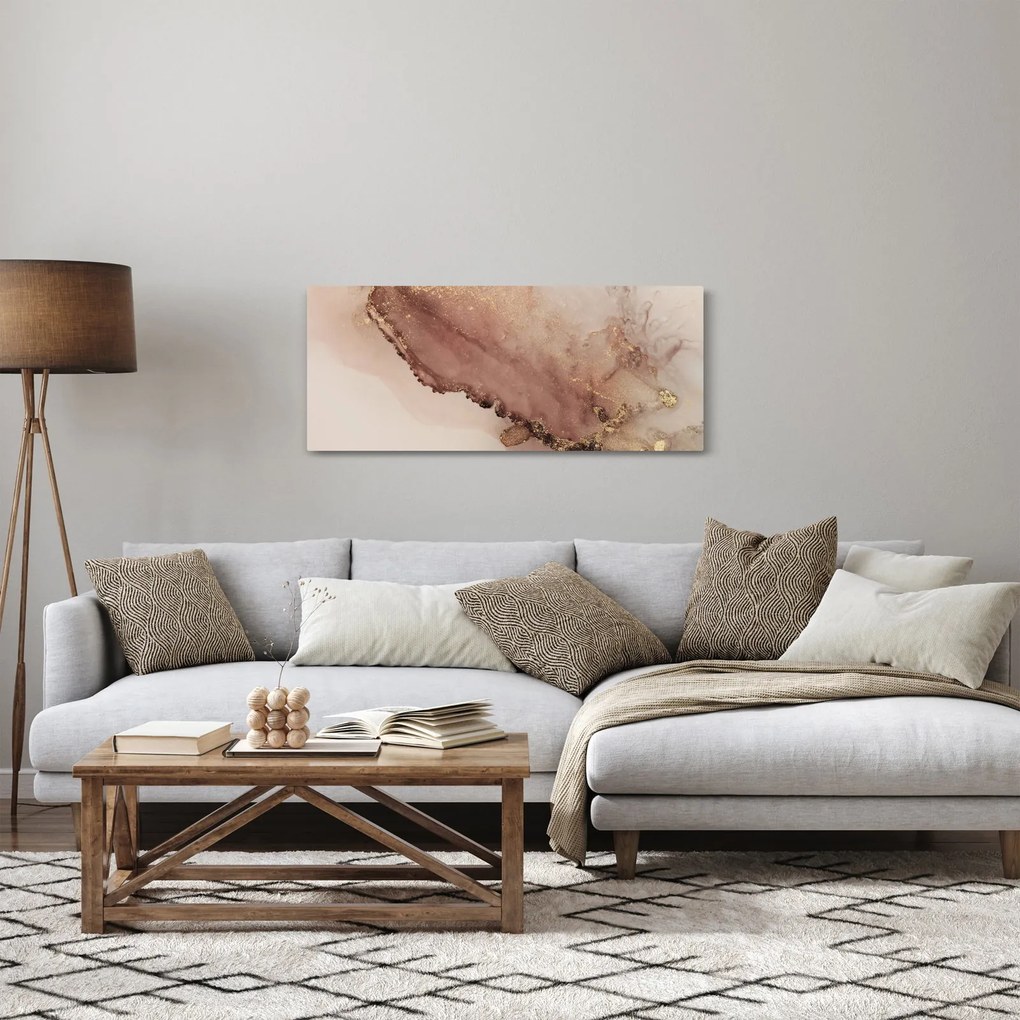 Obraz - Zlaté trblietky (120x50 cm)