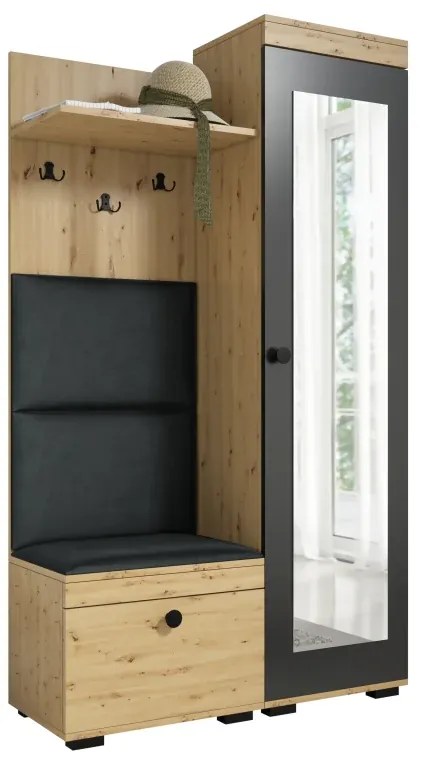 Predsieňová stena Duo, pravá, sonoma/+police